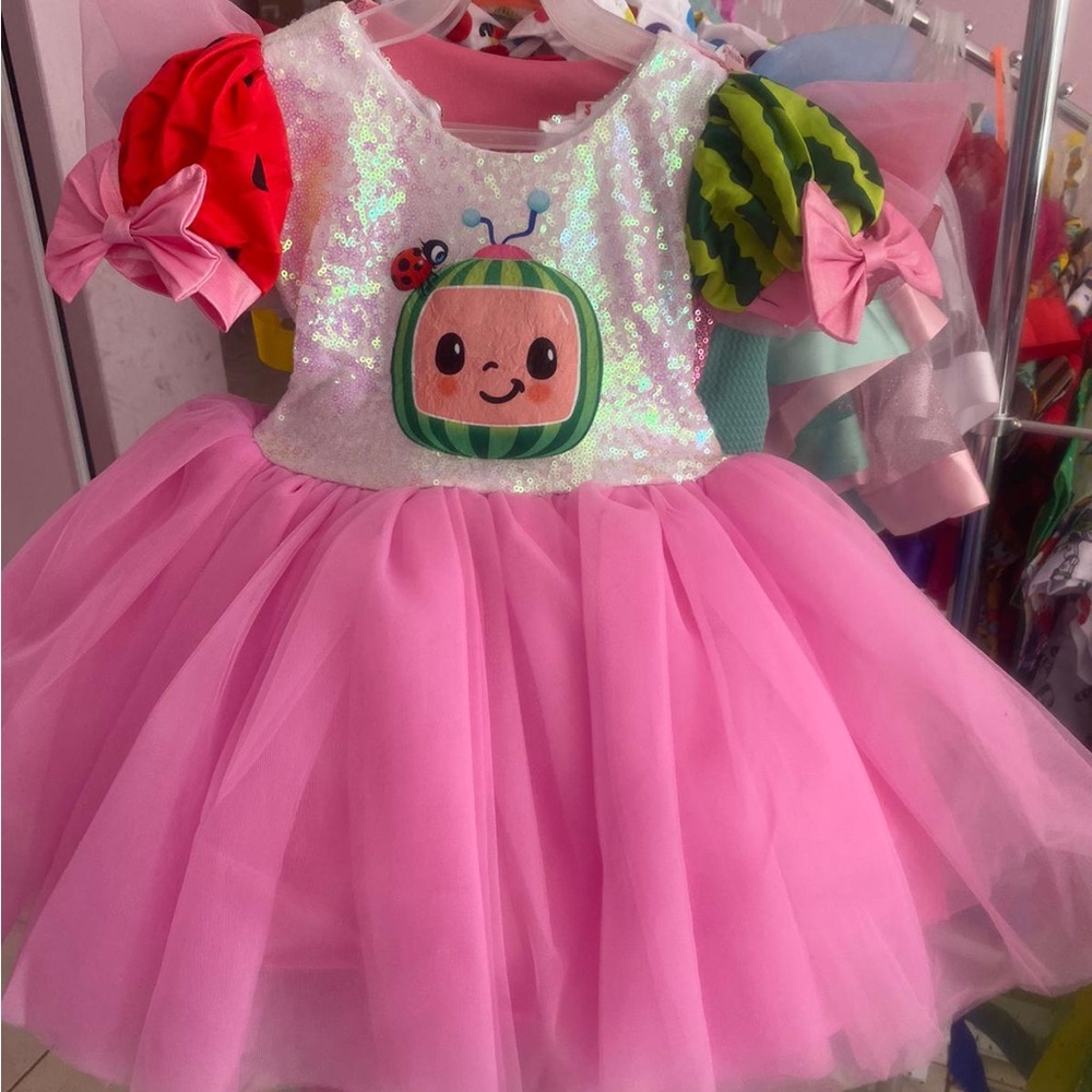 Pink Sequin Kids Costume Dress